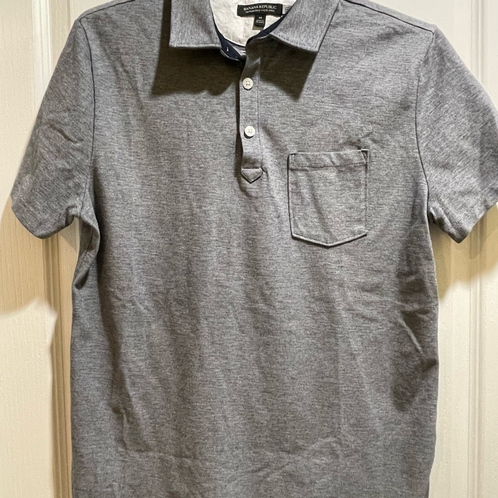 Banana Republic Navy and Charcoal Polo Shirt